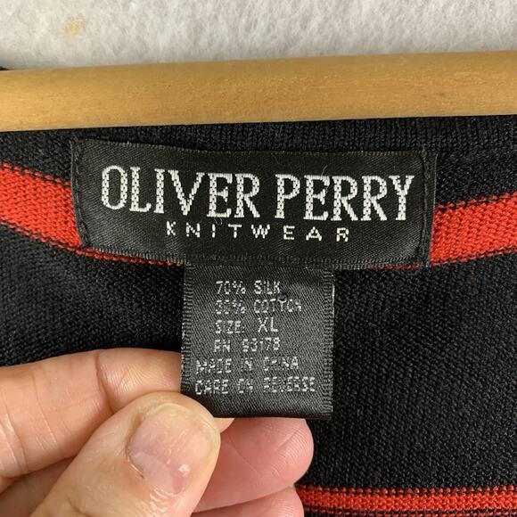 Women‎ Silk Blend Boxy Knit Top Black Red New England Coastal Old Money Preppy - Picture 7 of 10